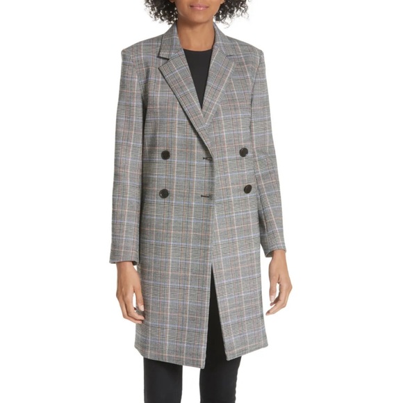 Theory Jackets & Blazers - Theory Double Breasted Plaid Coat AW19